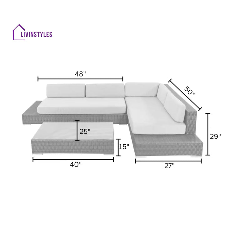 Alison Outdoor Sofa Set 2 Seater Right Sofa 2 Seater Left Sofa and 1 Center Table - Sofa Sets