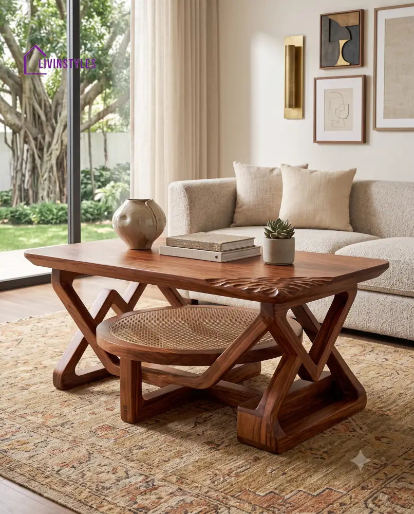Alix Wooden Coffee Table for Living Room | Tea Table | Teapoy | Center table