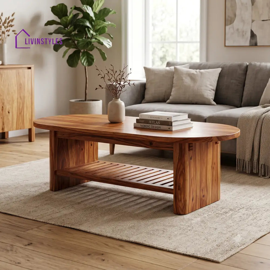 Alixane Wooden Coffee Table for Living Room | Tea Table | Teapoy | Center table