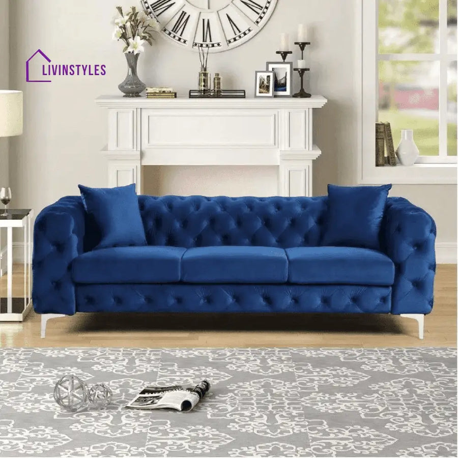 Alla 3 Seater Sofa for Living Room Blue