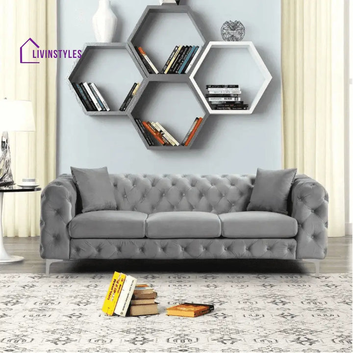 Alla 3 Seater Sofa for Living Room Grey