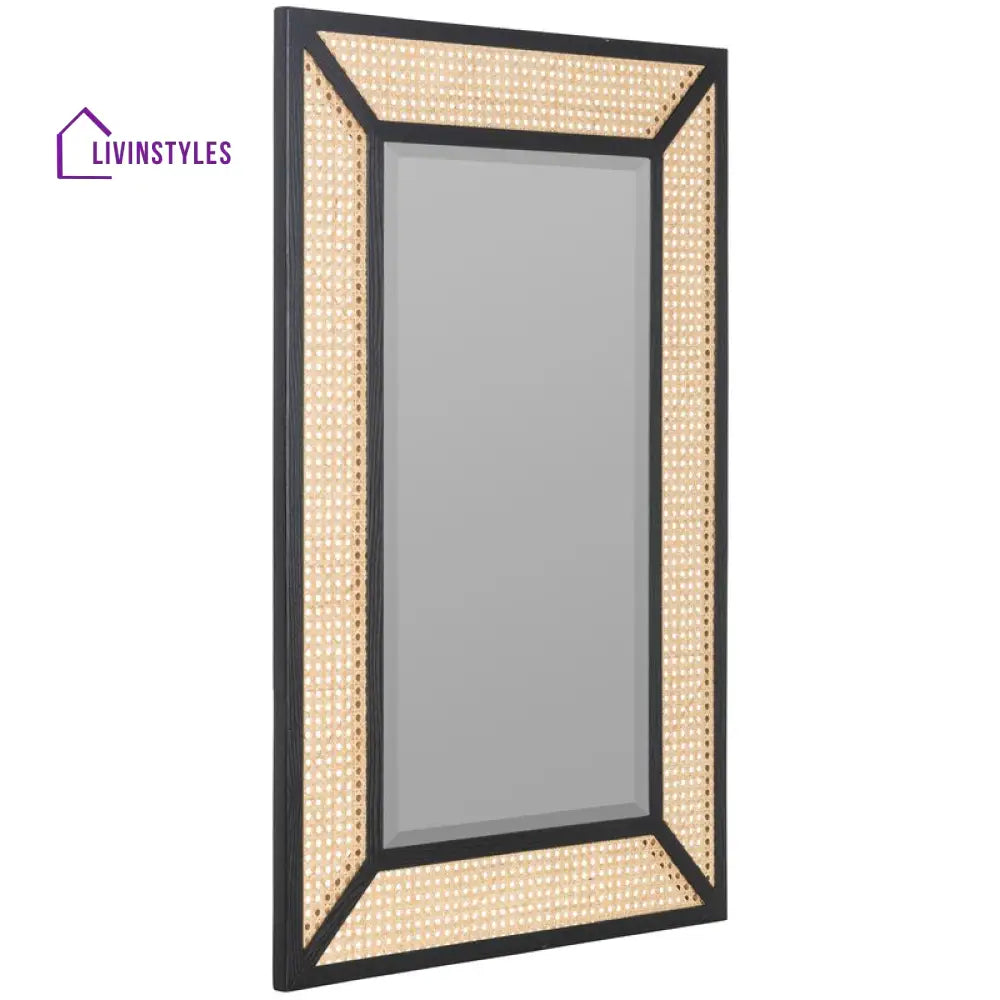Alla Rattan Mirror in Solid Wood Mirror