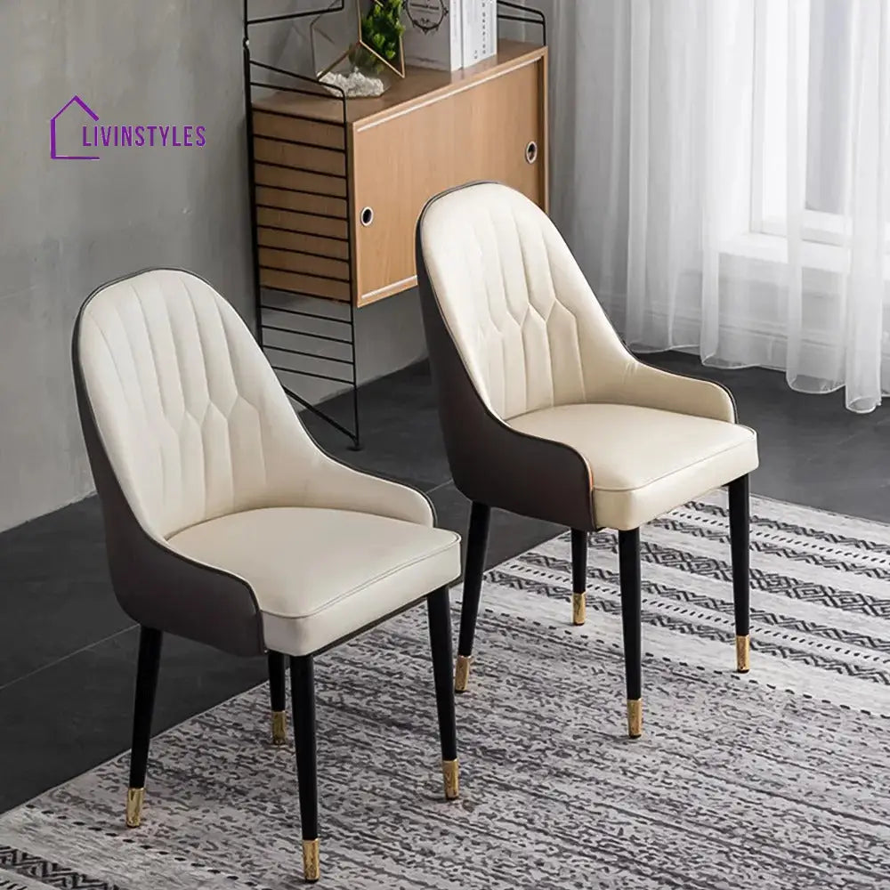 Allison Stainless Steel Dining Table Set with Marble Top | 6 Seater Dining Table Set