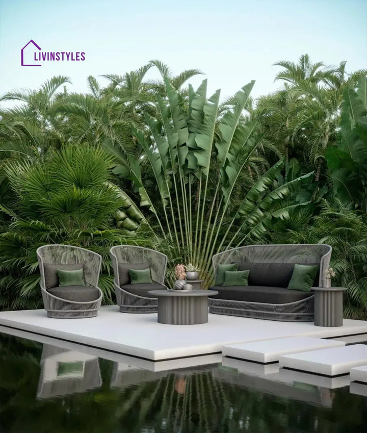 Allure 5 Seater Rope And Metal Outdoor Sofa