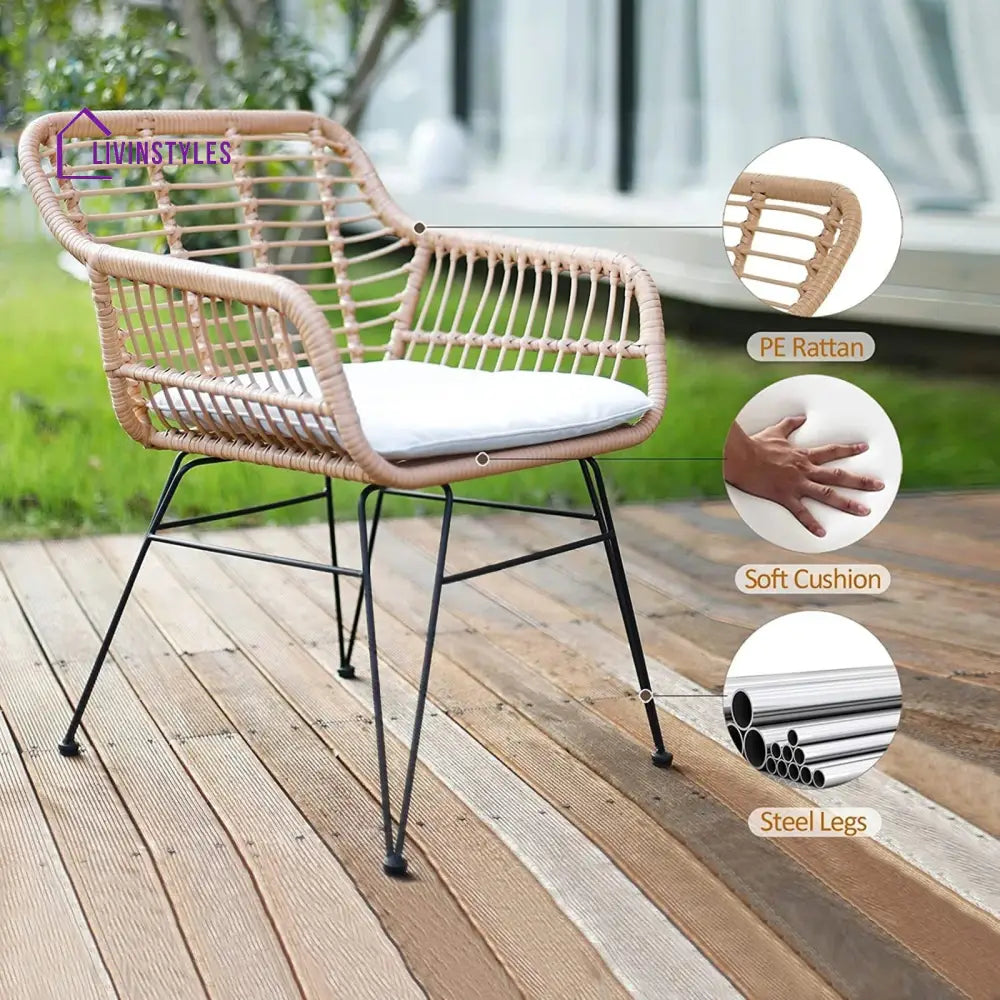 Allure Outdoor Patio Seating Set 2 Chairs and 1 Table Set (Honey) - Coffee Table Sets