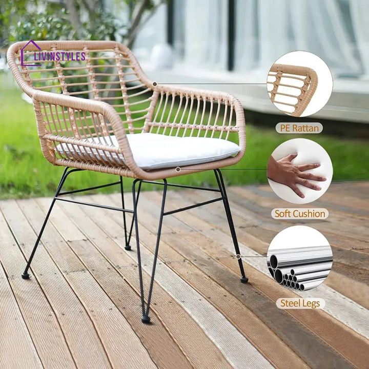 Allure Outdoor Patio Seating Set 2 Chairs and 1 Table Set (Honey) - Coffee Table Sets