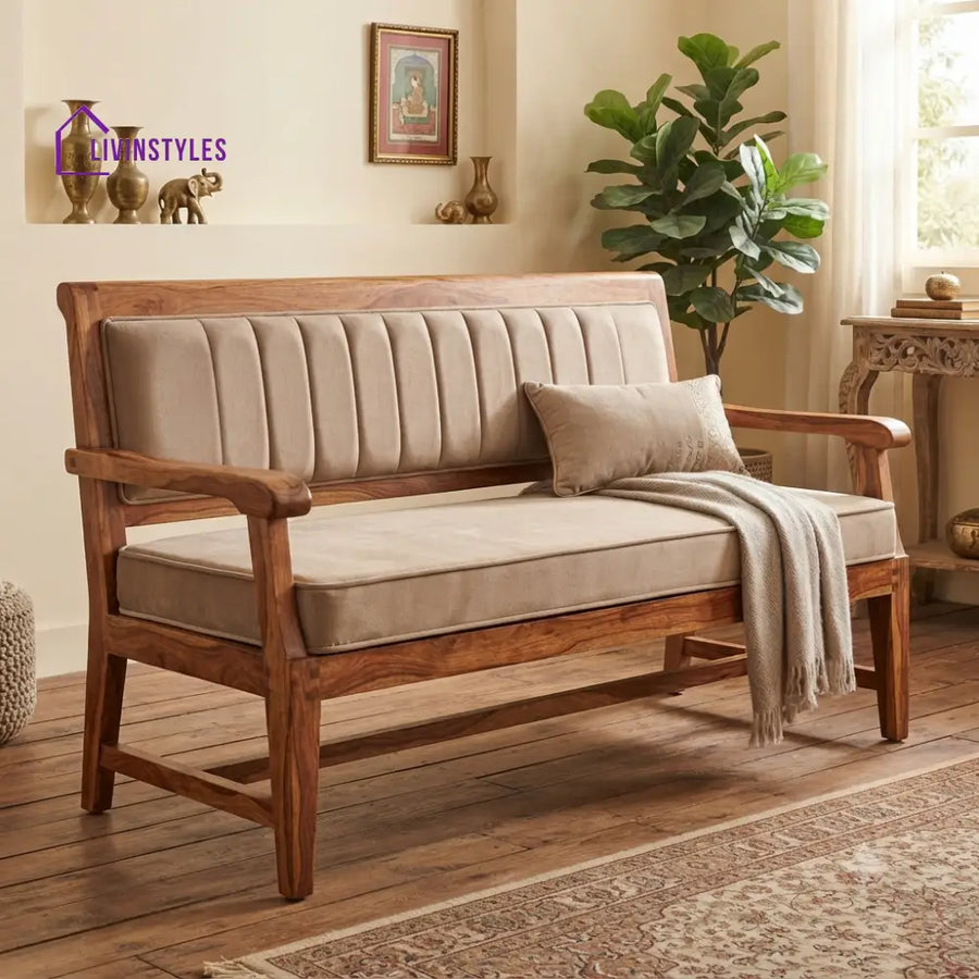 Allure Wooden Bench for Living Room | Bedroom | Extra Seating