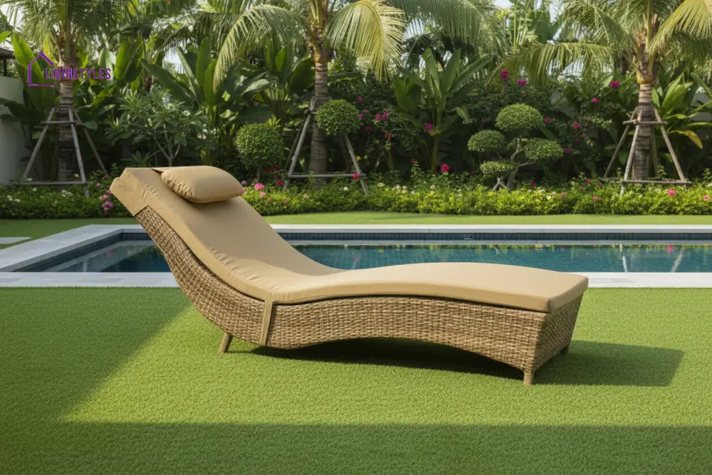 Ally Outdoor Swimming Poolside Lounger (Brown) - Loungers