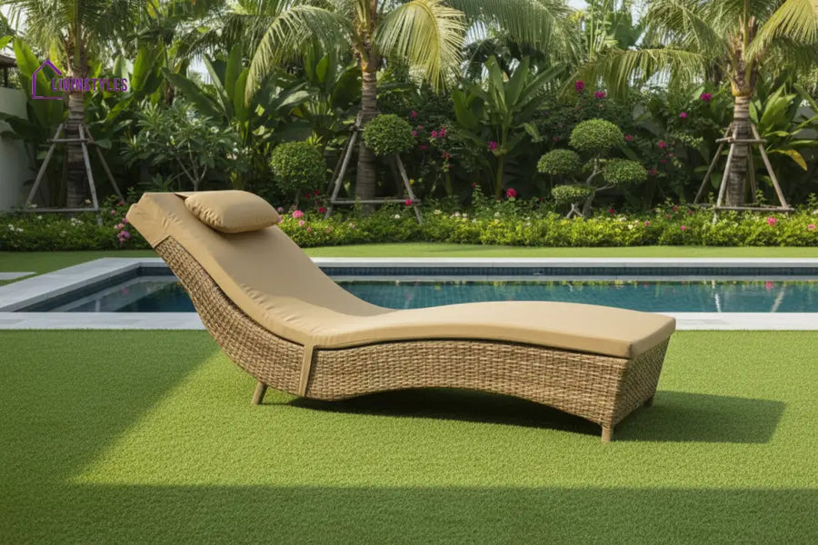 Ally Outdoor Swimming Poolside Lounger (Brown) - Loungers