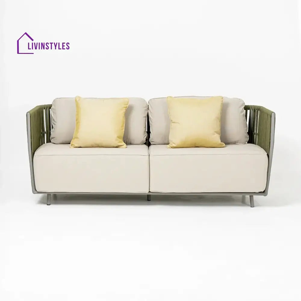 Alma All-Weather Rope 5 Seater Sofa Set With Glass Top Table - Sofa Set