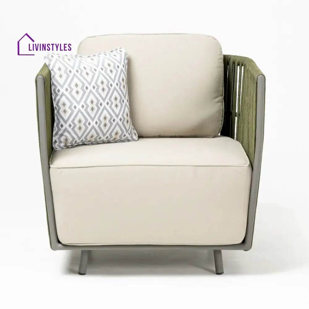 Alma All-Weather Rope 5 Seater Sofa Set With Glass Top Table - Sofa Set