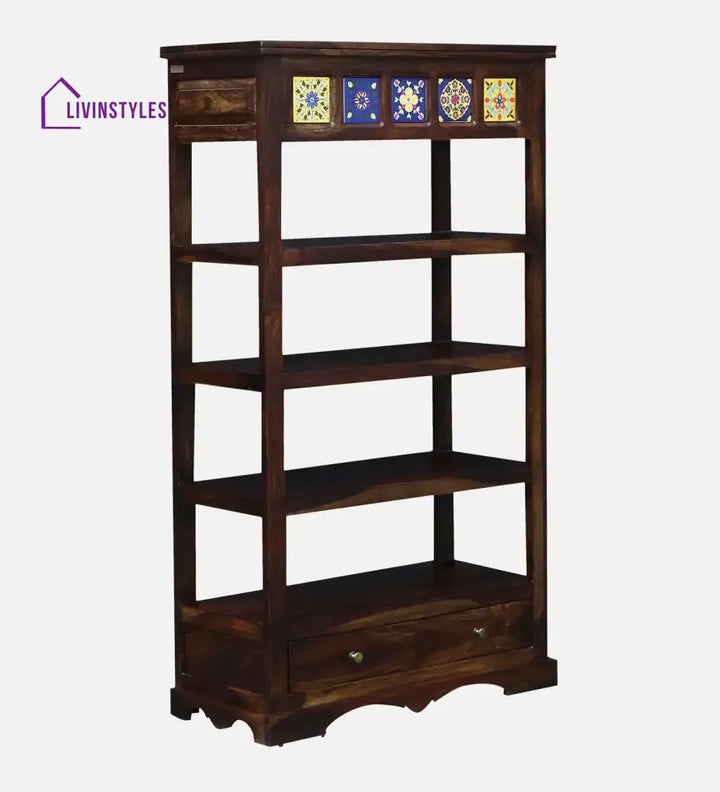 Alma Solid Sheesham Wood Book Shelf Study Table