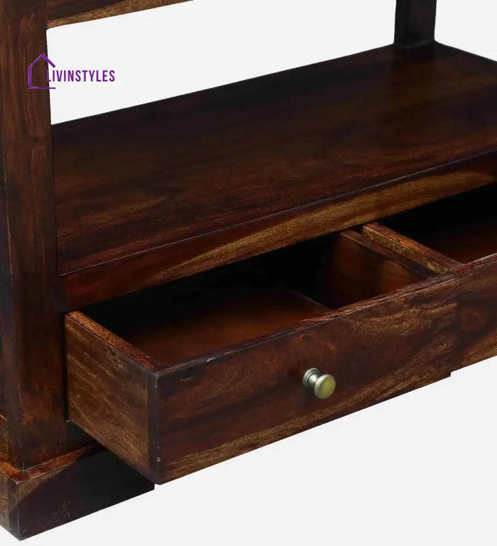 Alma Solid Sheesham Wood Book Shelf Study Table