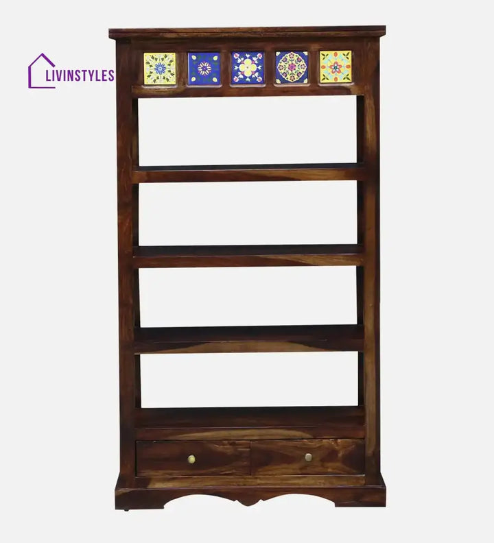 Alma Solid Sheesham Wood Book Shelf Study Table