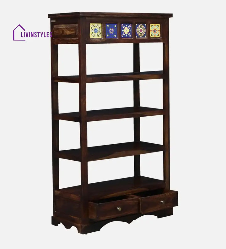 Alma Solid Sheesham Wood Book Shelf Study Table