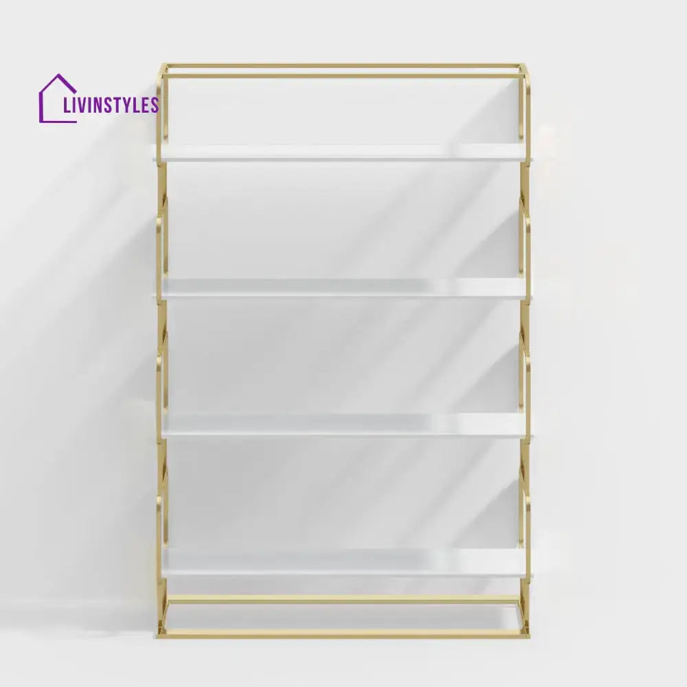 Alok Metal Bookcase in Gold