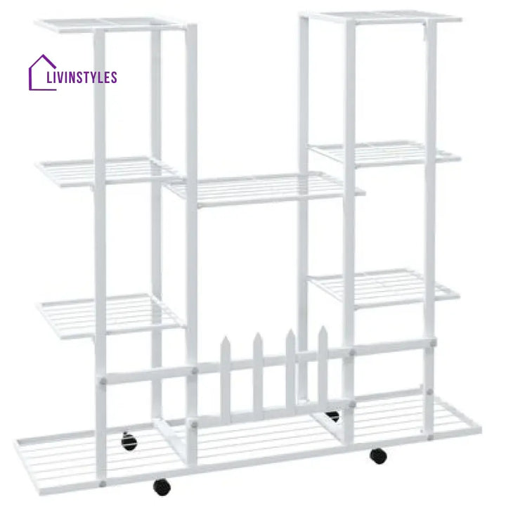 Alok Metal Plant Stand With Four Wheels For Balcony