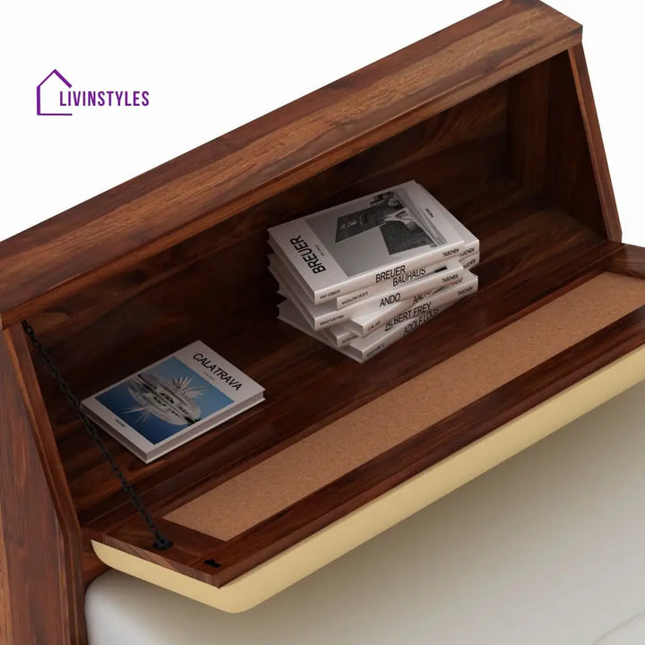 Alondra Solid Sheesham Wood Single Bed Without Storage (Natural Finish) Bed