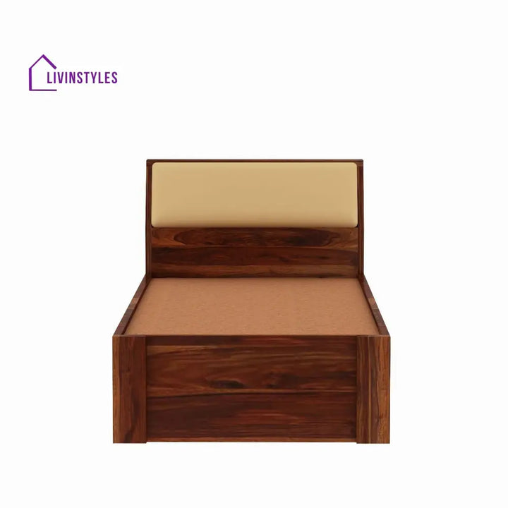 Alondra Solid Sheesham Wood Single Bed Without Storage (Natural Finish) Bed