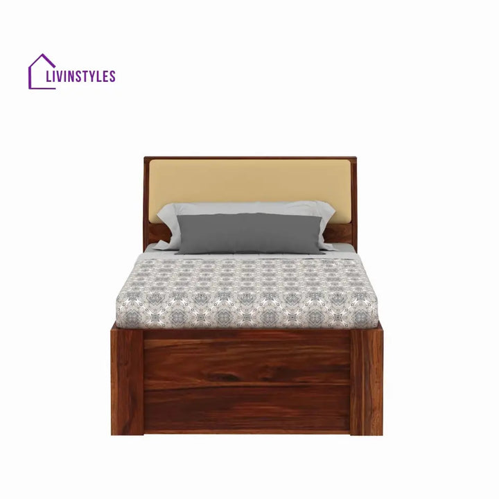 Alondra Solid Sheesham Wood Single Bed Without Storage (Natural Finish) Bed