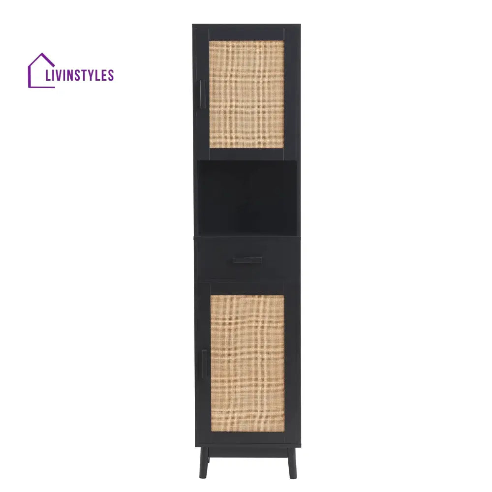 Alonso Tall Storage Unit - Black - Storage Cabinet
