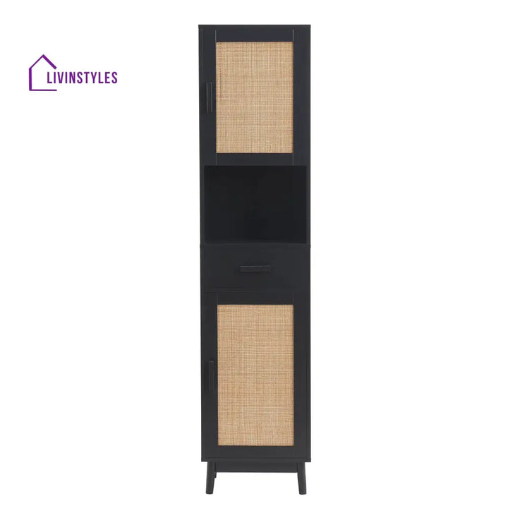 Alonso Tall Storage Unit - Black - Storage Cabinet