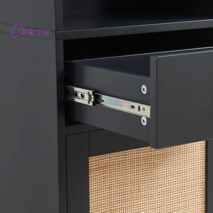 Alonso Tall Storage Unit - Black - Storage Cabinet