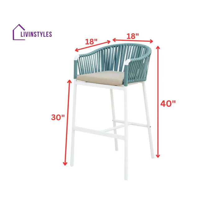 Alp Outdoor Patio Bar Chair 2 Chair For Balcony Braided & Rope - Bar Sets