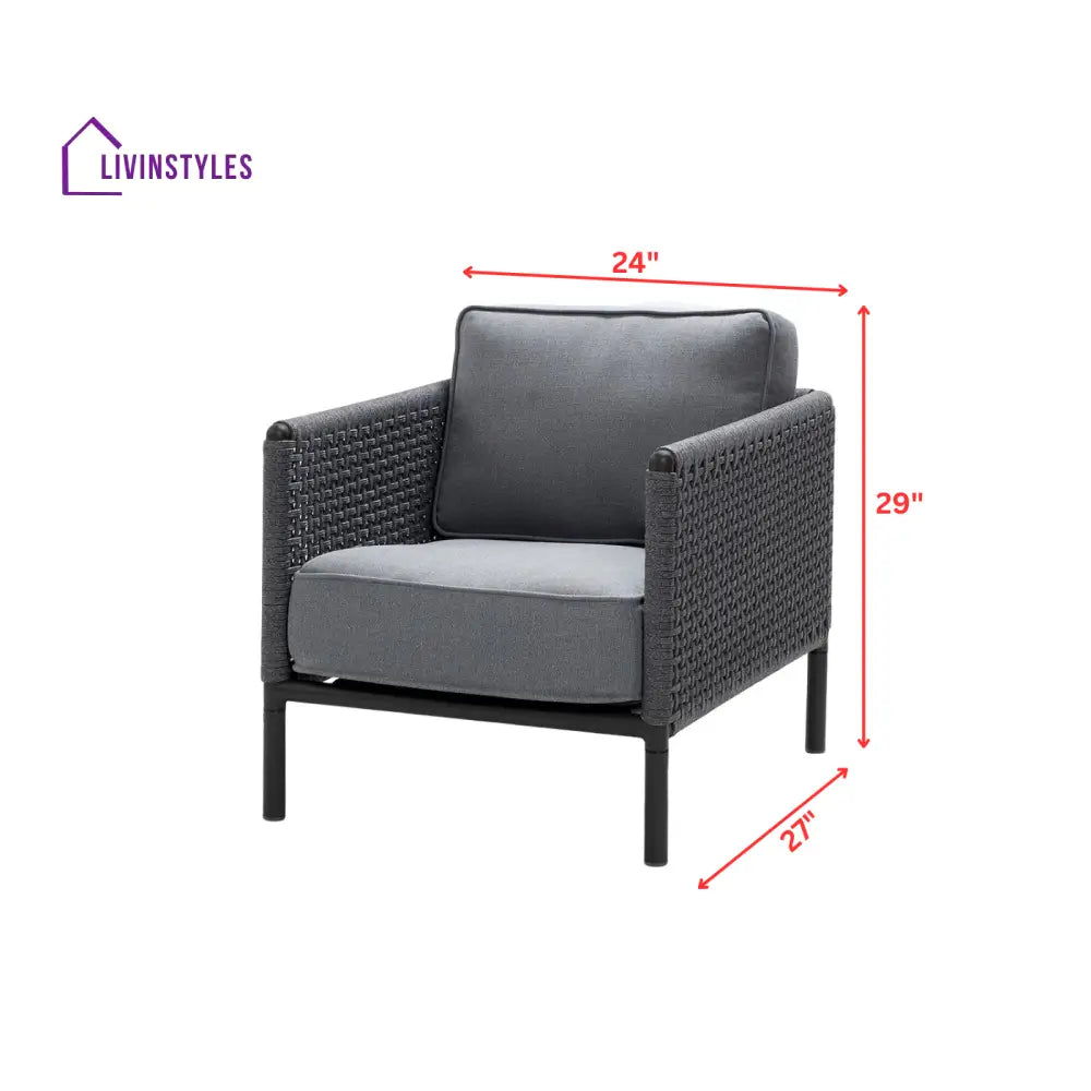 Alp Outdoor Sofa Set 2 Single seater (Grey) Braided & Rope - Sofa Sets