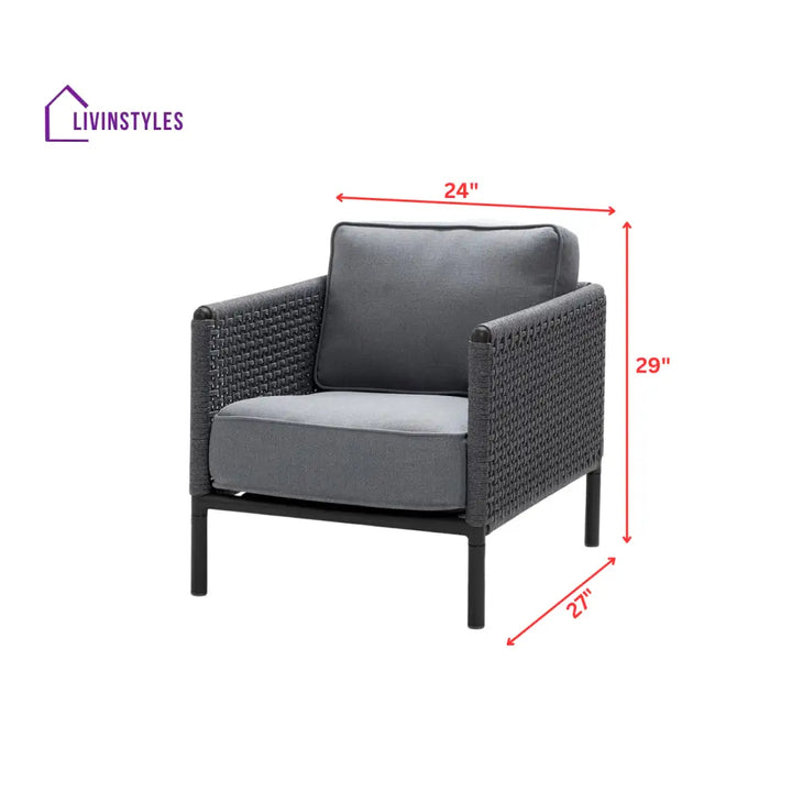 Alp Outdoor Sofa Set 2 Single seater (Grey) Braided & Rope - Sofa Sets