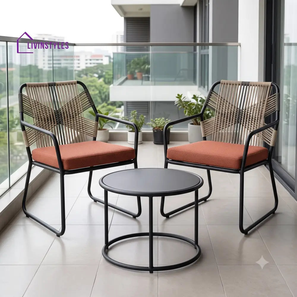 Althea Outdoor Set 2 Chairs and 1 Table | Balcony Furniture Set