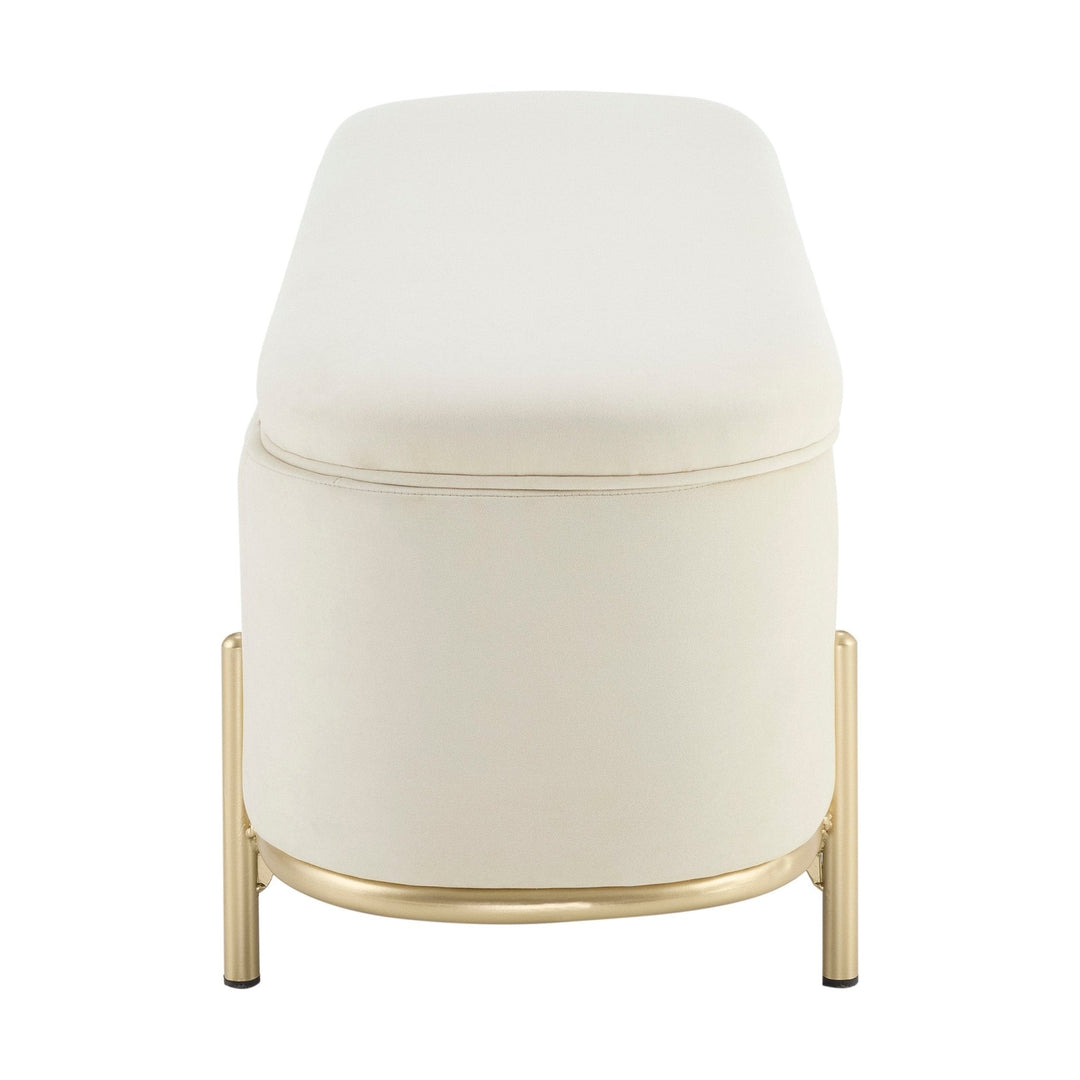 Jacinto Panelled Storage Ottoman - Ecru End of Bed Ottomans