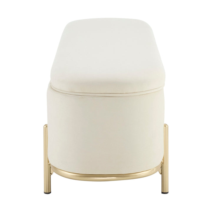 Jacinto Panelled Storage Ottoman - Ecru End of Bed Ottomans