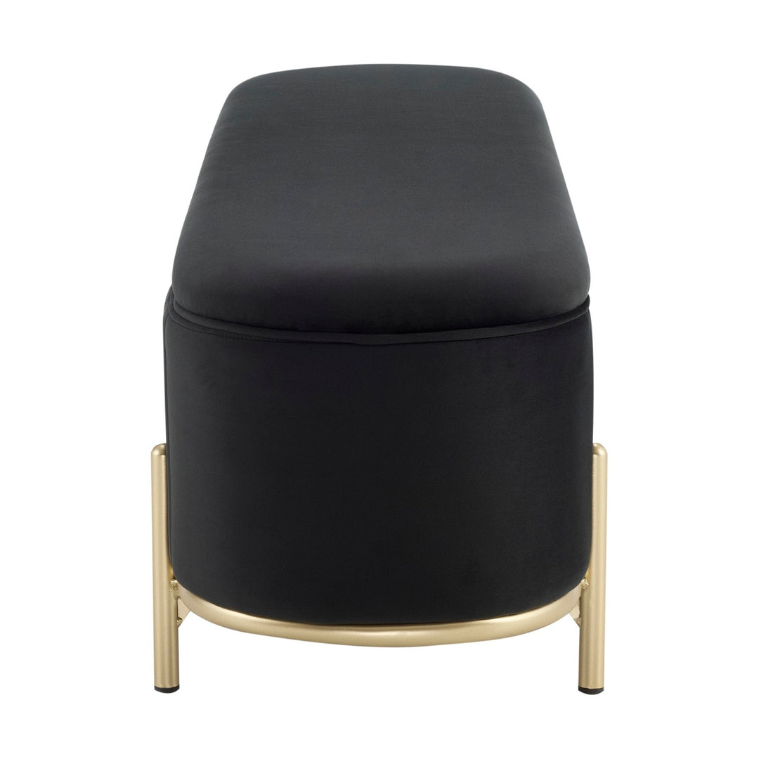 Jacinto Panelled Storage Ottoman - Black End of Bed Ottomans