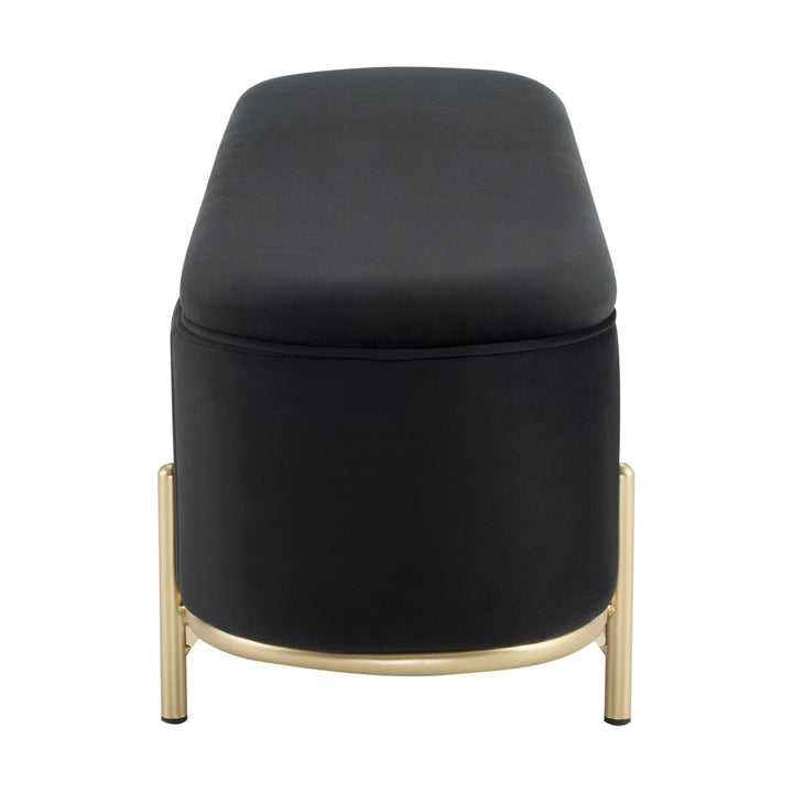 Jacinto Panelled Storage Ottoman - Black End of Bed Ottomans