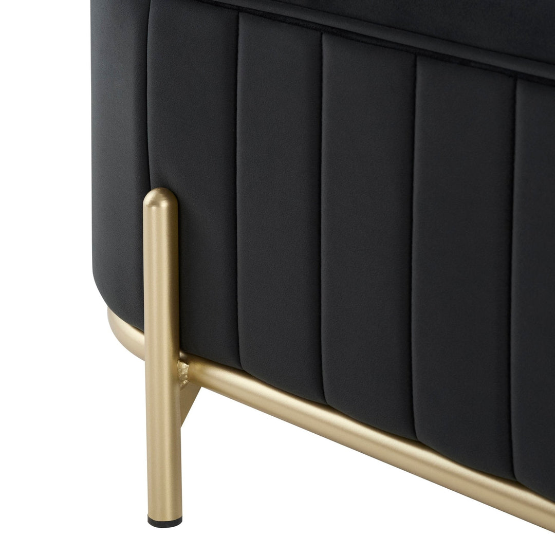 Jacinto Panelled Storage Ottoman - Black End of Bed Ottomans