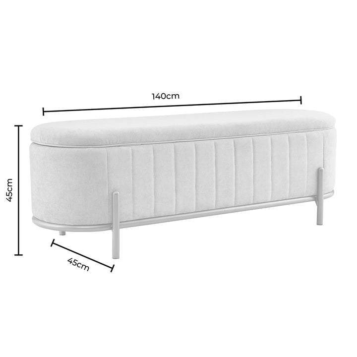 Jacinto Panelled Storage Ottoman - Black End of Bed Ottomans