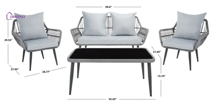 Alveré Outdoor Sofa Set 2 Seater 2 Single seater and 1 Center Table - Sofa Sets