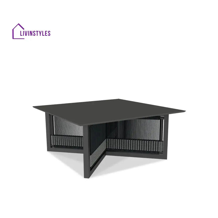 Alvery Outdoor Sofa Set 3 Seater 2 Single seater 1 side table and 1 Center Table (Grey + Black) - Sofa Sets