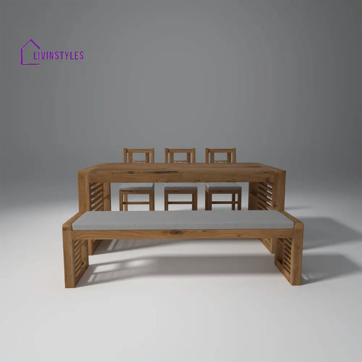 Garten Acacia Wood Dining Set with bench and 3 chairs Natural