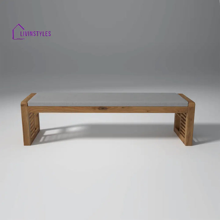 Alyona Acacia Wood Dining Set with Natural Finish table