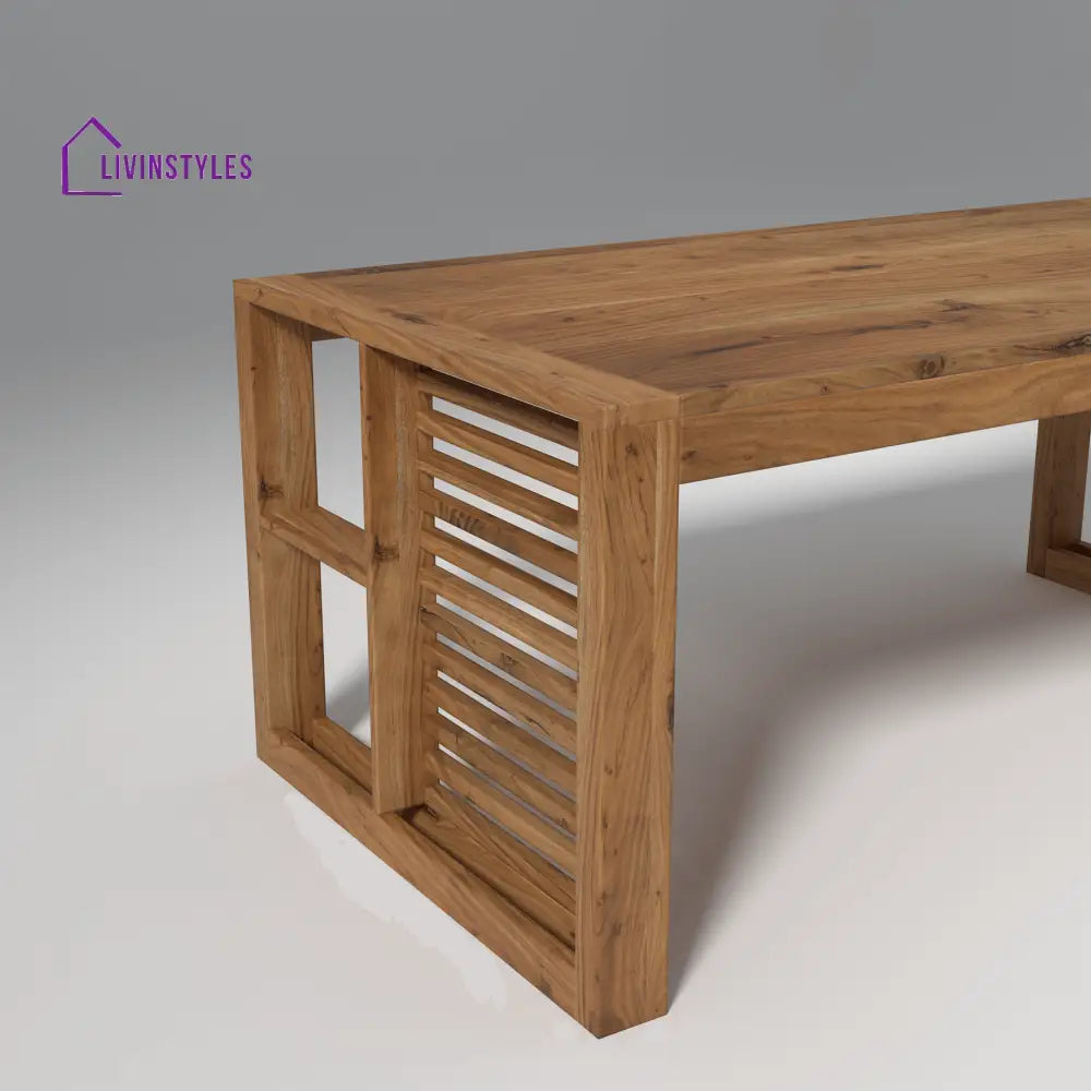 Alyona Acacia Wood Dining Set with Natural Finish table