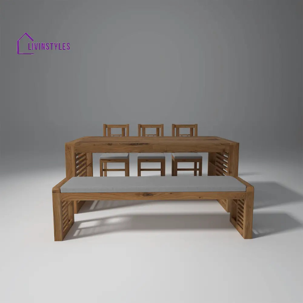 Garten Acacia Wood Dining Set with bench and 3 chairs Natural