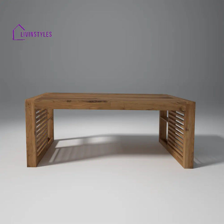 Alyona Acacia Wood Dining Set with Natural Finish table