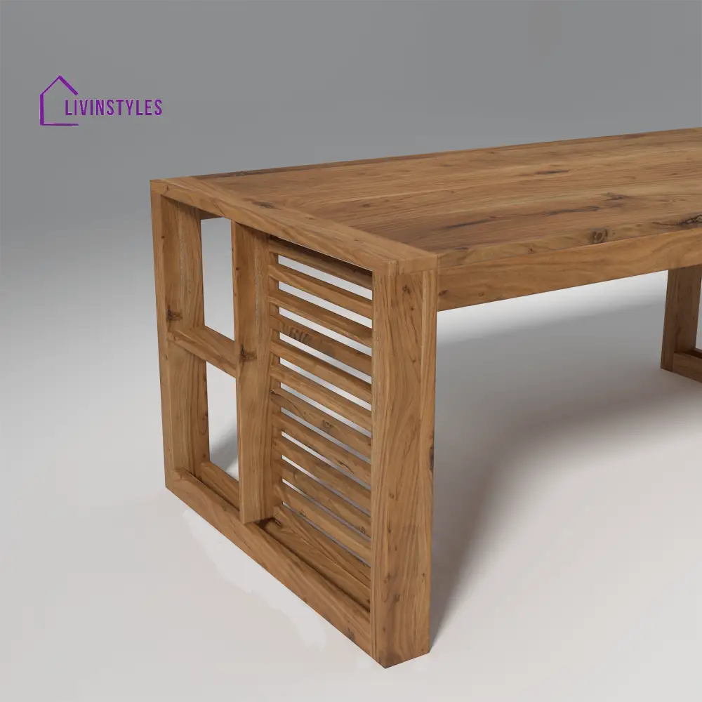 Alyona Acacia Wood Dining Set with Natural Finish table