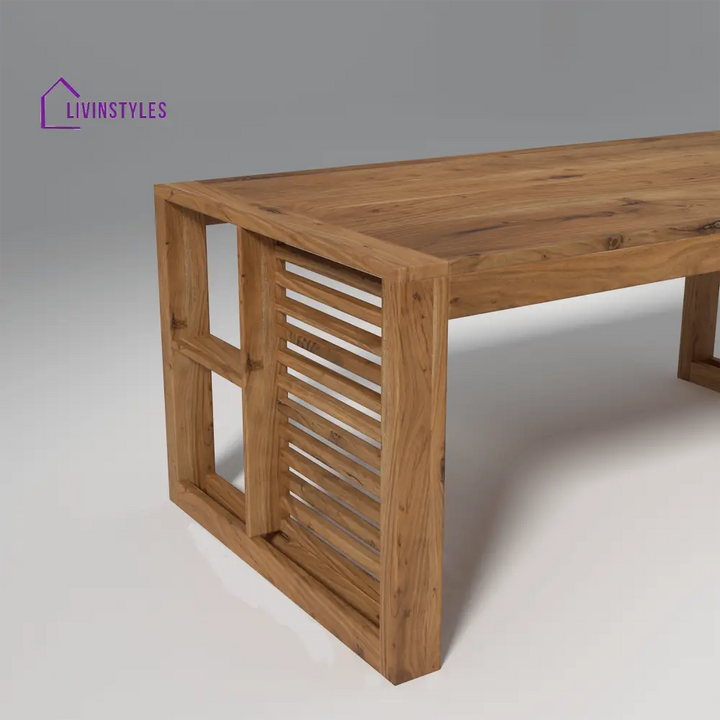 Alyona Acacia Wood Dining Set with Natural Finish table