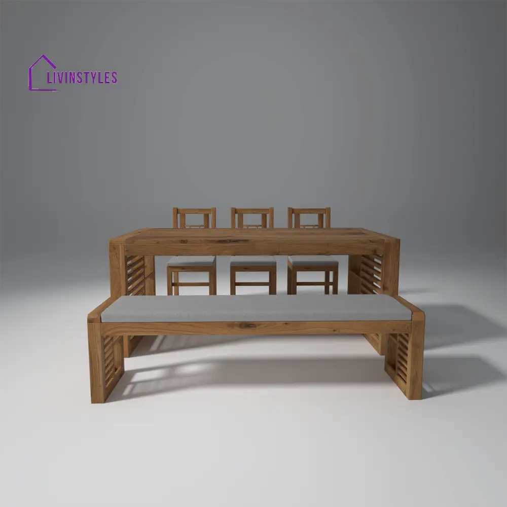 Garten Acacia Wood Dining Set with bench and 3 chairs Natural