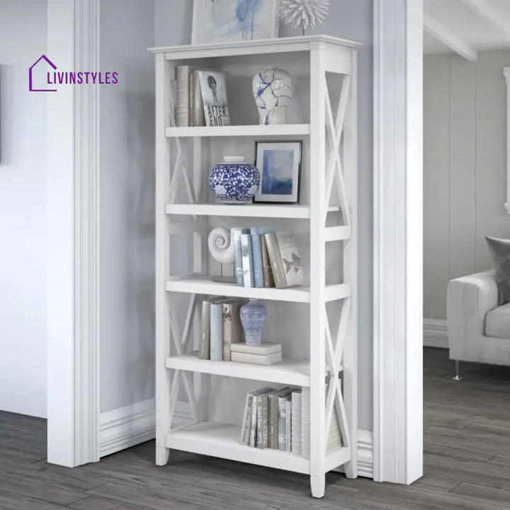 Alyona Mango Wood Bookshelves | Bookshelf for Living Room | Bedroom | Drawing Room | Study Room