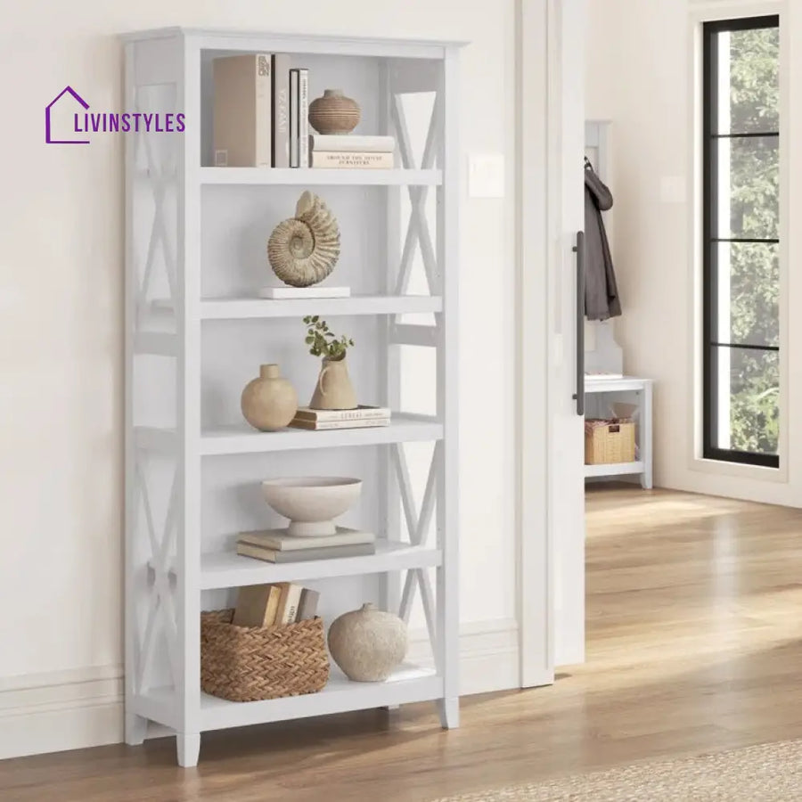 Alyona Mango Wood Bookshelves | Bookshelf for Living Room | Bedroom | Drawing Room | Study Room