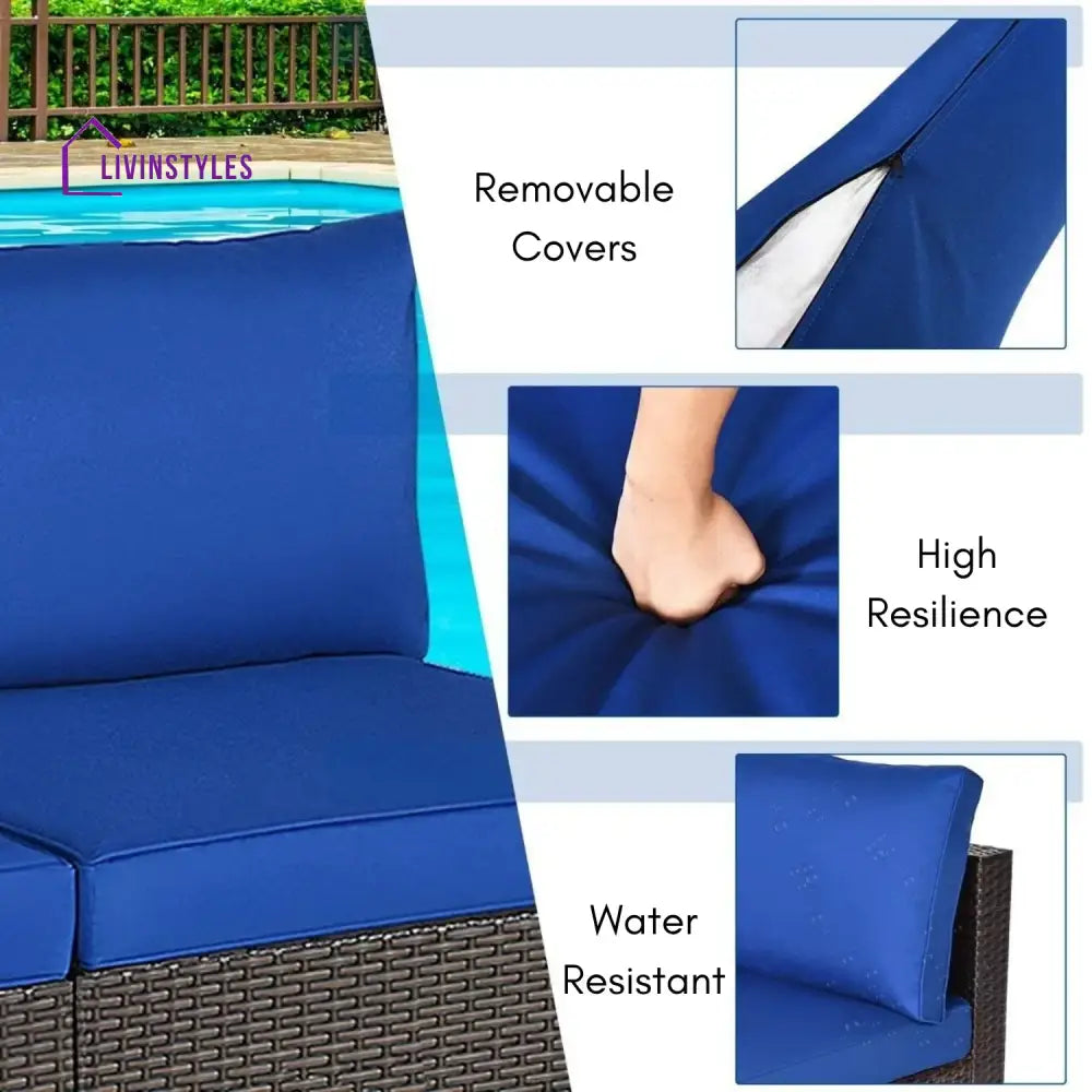 Ama 2-Piece Outdoor Wicker Armless Sofa - Sofa Set